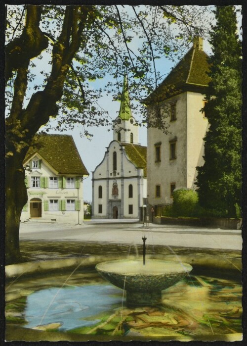 [Hohenems] : [Hohenems / Vorarlberg Schloßplatz mit Nibelungenbrunnen ...]