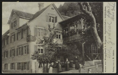 Gruss aus Kennelbach b. Bregenz : Gastwirtschaft z. Schützenhaus : [Correspondenz-Karte ...]