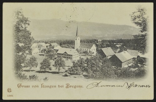 Gruss von Langen bei Bregenz : [Correspondenz-Karte An ... in ...]