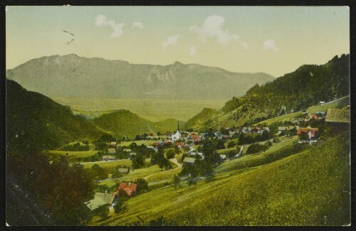 [Laterns] : [Gruss vom Luftkurort Laterns 914 m. ü. d. M. Gasthof zum Löwen Durchgangspass z. h. Freschen Postkarte ...]