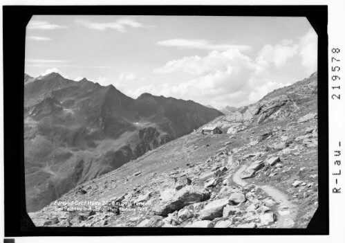 Edmund Graf Hütte gegen Ferwall bei Pettneu / Tirol : [Edmund Graf Hütte gegen Hochkarkopf und Fallesinspitze]