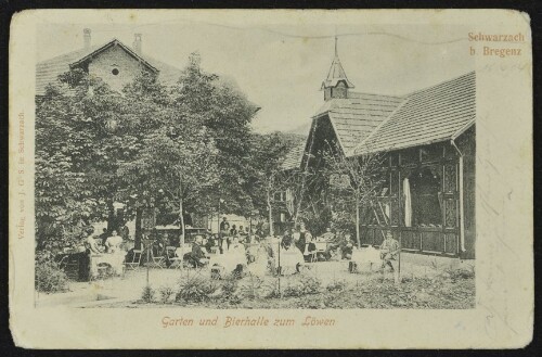Schwarzach b. Bregenz : Garten und Bierhalle zum Löwen : [Correspondenz-Karte ...]