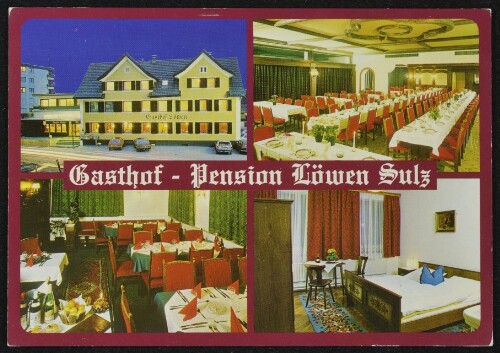 Gasthof - Pension Löwen Sulz : [Gasthof-Pension zum Löwen A-6832 Sulz, Vorarlberg, Austria Bes.: Fam. Breuß - Tel. 0 55 22 / 44 316 Zimmer mit Dusche und WC, Zentralheizung, Balkon, Terrasse, Liegewiese, gute Küche, ganzjährig geöffnet ...]