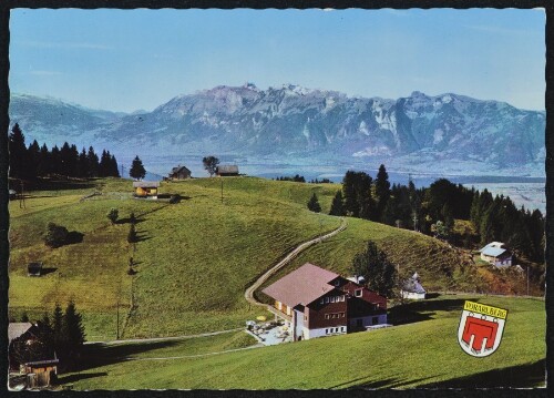 [Zwischenwasser] : [Gasthof Peterhof, Alpe Furx (1200 m) mit Blick auf die Schweizer Berge, Vorarlberg ...]