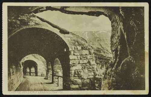 [Arlberg] Partie an der Flexenstrasse : [Lech, Vorarlberg. Gasthof und Pension Krone, Bes.: W. Pfefferkorn ...]