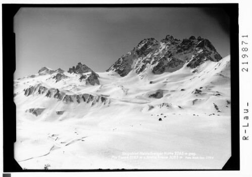 Skigebiet Heidelberger Hütte 2265 m gegen Piz Tasna 3183 m und Breite Krone 3083 m