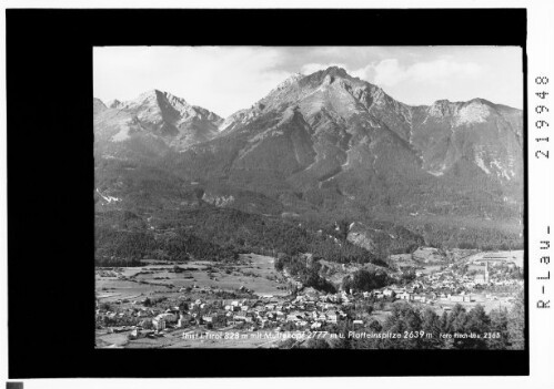 Imst in Tirol 828 m mit Muttekopf 2777 m und Platteinspitze 2636 m