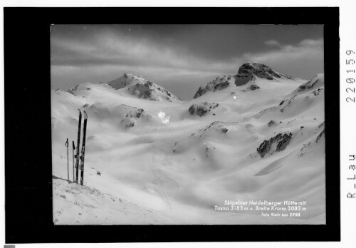 Skigebiet Heidelberger Hütte mit Piz Tasna 3183 m und Breite Krone 3083 m