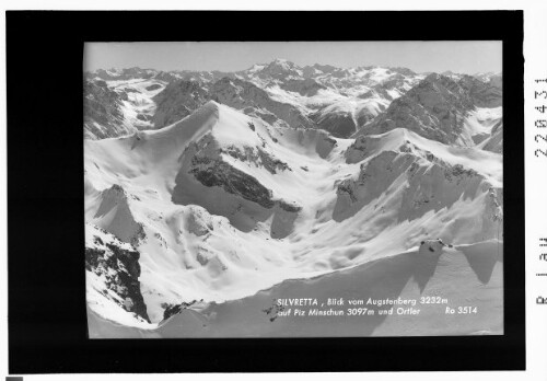 Silvretta / Blick vom Augstenberg 3232 m auf Piz Minschun 3097 m und Ortler