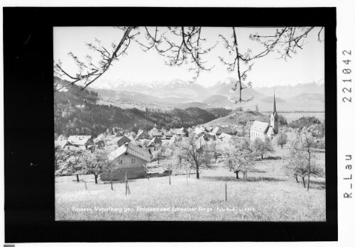 Fraxern / Vorarlberg gegen Rhätikon und Schweizer Berge