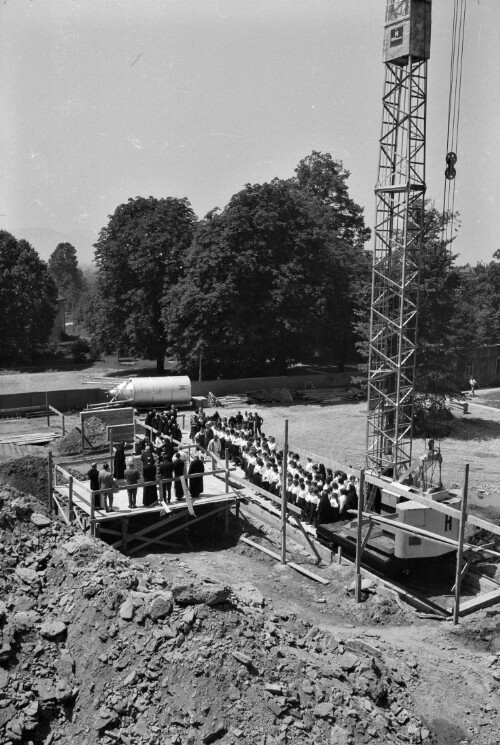 Grundsteinlegung zum Schulbau in der Riedenburg in Bregenz