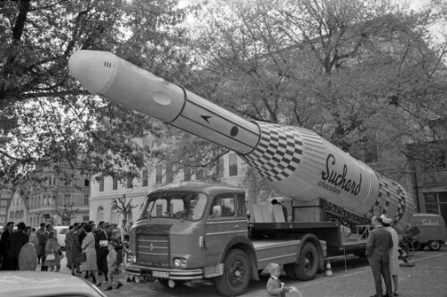 Die Suchard-Rakete am Kormarktplatz in Bregenz