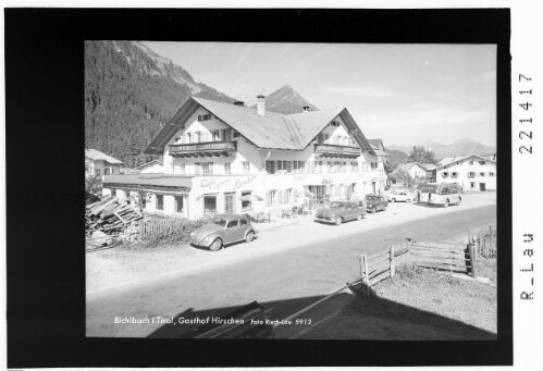 Bichlbach in Tirol / Gasthof Hirschen : [Gasthof zum Hirschen in Bichlbach gegen Thaneller und Tannheimergruppe]