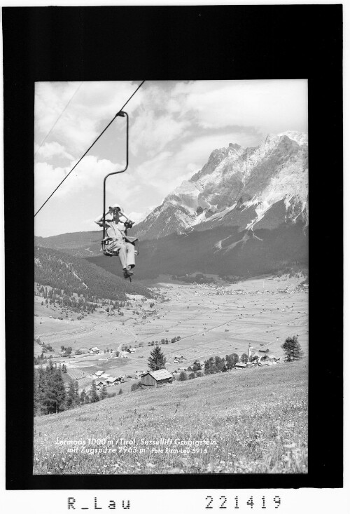 Lermoos 100 m / Sessellift Grubigstein mit Zugspitze 2963 m