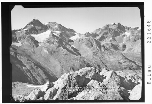 Ötztaler Alpen / Blick vom Schwarzkogl 3060 m auf Puitkogl 3345 m und Hohe Geige 3395 m