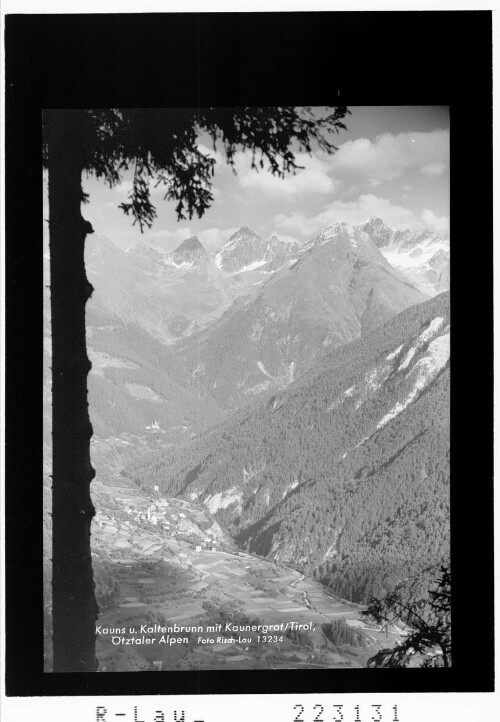 Kauns und Kaltenbrunn / Tirol / Ötztaler Alpen : [Kauns gegen Kaltenbrunn und Kaunergrat]
