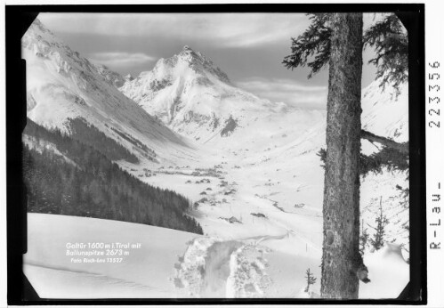 Galtür 1600 m in Tirol mit Ballunspitze 2673 m