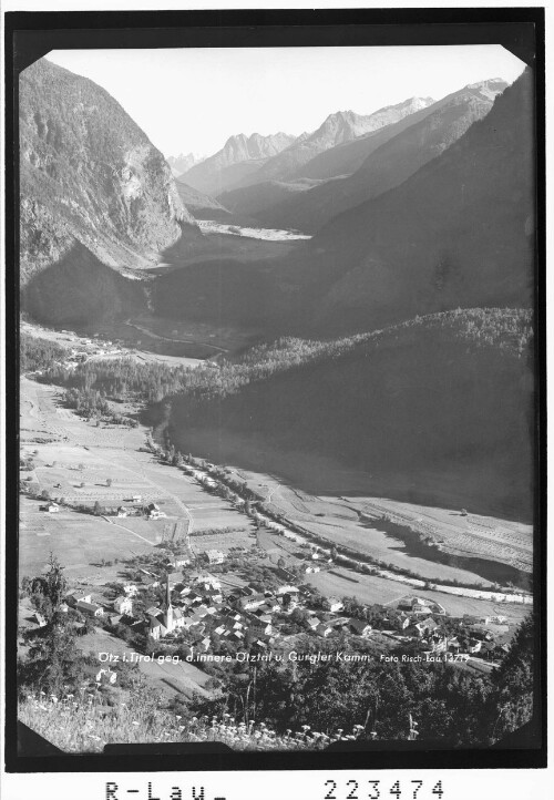 Ötz in Tirol gegen das innere Ötztal und Gurgler Kamm