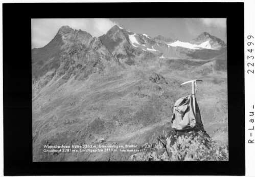 Winnebachsee Hütte 2362 m mit Gänsekragen - Breiter Grieskogel 3281 m und Larstigspitze 3113 m