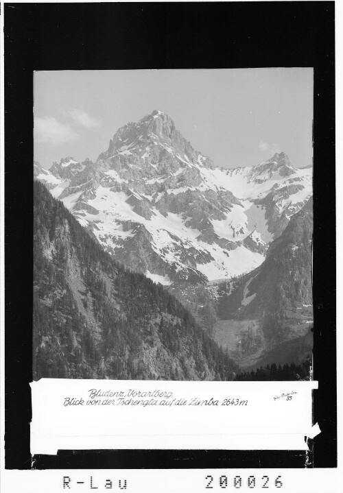 Bludenz Vorarlberg / Blick von der Tschengla auf die Zimba 2643 m : [Bürserberg]