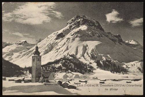 Lech (1438 m) m. Omeshorn (2572 m) (Vorarlberg) im Winter