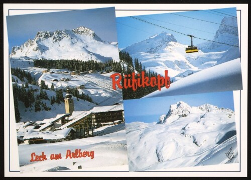 Lech am Arlberg : Rüfikopf : [Internationaler Wintersportplatz Lech am Arlberg, 1450 m, mit Karhorn, Rüfikopfbahn mit Hasenfluh und Skigebiet Rüfikopf gegen Widderstein Vorarlberg, Österreich ...]