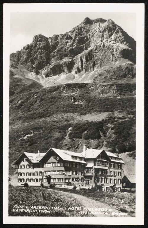 [Lech] Zürs a. Arlberg 1720 m - Hotel Edelweiss m. Hasenfluh 2540 m