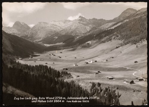 Zug bei Lech geg. Rote Wand 2706 m, Johannesköpfe 2507 m und Hohes Licht 2604 m