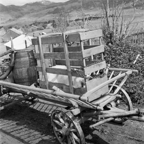 Schwarzenberg, Leiterwagen mit Fass