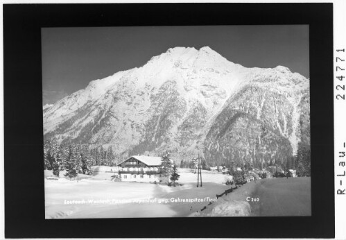 Leutasch - Weidach / Pension Alpenhof gegen Gehrenspitze / Tirol