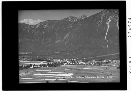 Obermieming 869 m / Tirol gegen Greisspitzen 2759 m : [Obermieming mit St. Georgen gegen Wannig]
