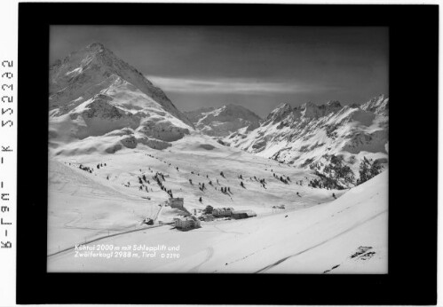 Kühtai 2000 m mit Schlepplift und Zwölferkogel 2988 m / Tirol : [Kühtai gegen Zwölferkogel - Hochreichkopf - Roter Kogel - Wechnerkogel und Acherkogel]