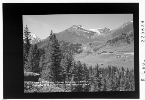 Praxmar 1693 m gegen Lüsenser Fernerkogel 3299 m und Zischgeles 3005 m / Sellrain - Tirol