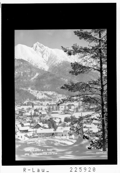 Seefeld 1200 m in Tirol gegen Reitherspitze 2373 m