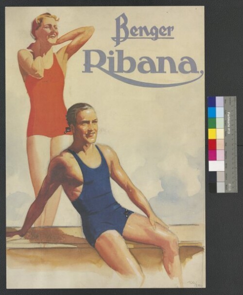 Plakatsteher des Textilunternehmens Benger