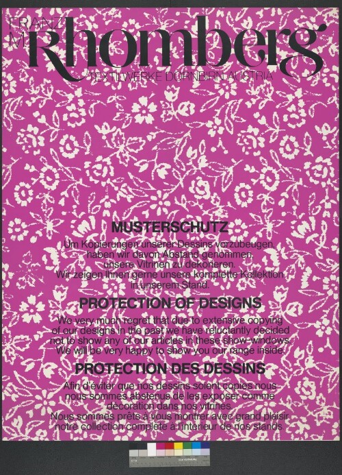 Werbemotiv des Textilunternehmens Franz M. Rhomberg