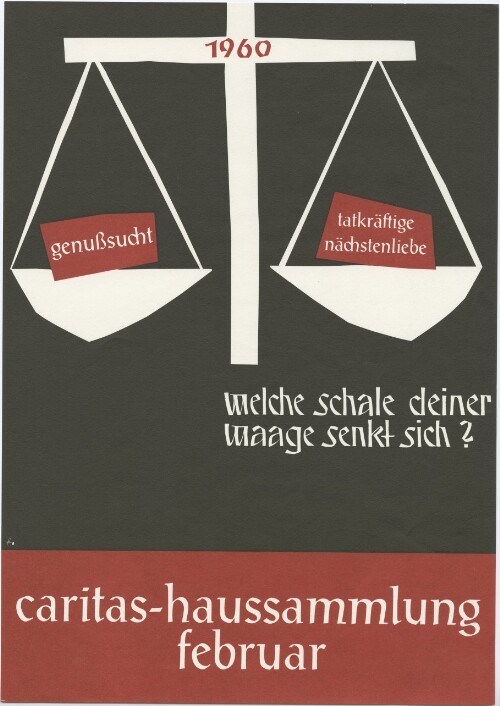 Plakat zur Caritas Kirchensammlung 1960