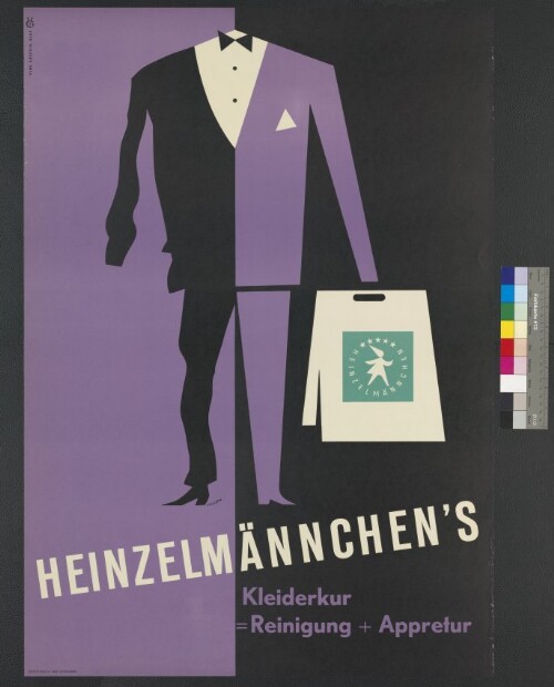 Werbeplakat der Textilreinigungsfirma Heinzelmännchen