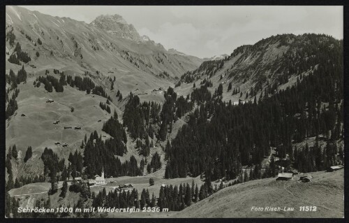 Schröcken 1300 m mit Widderstein 2536 m