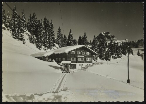 [Schröcken] Alpengasthof Fuchswaldhaus am Körbersee 1700 m mit Widderstein 2536 m