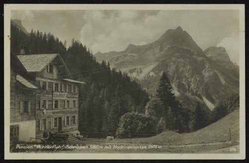 Pension  Mohnenfluh , Schröcken 1260 m mit Hochkinzelspitze 2415 m