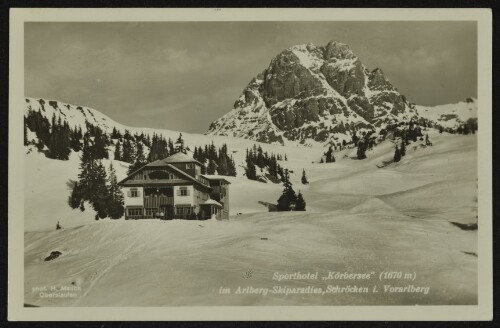 Sporthotel  Körbersee  (1670 m) im Arlberg-Skiparadies, Schröcken i. Vorarlberg