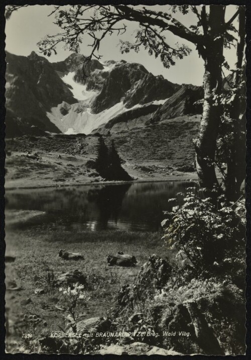 [Schröcken] Körbersee mit Braunarlspitze Breg. Wald Vlbg.