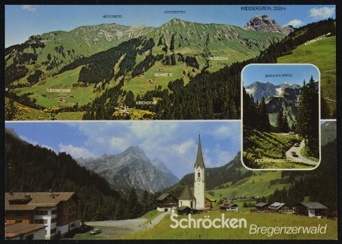 Schröcken Bregenzerwald : [Schröcken, 1256 m, im Bregenzerwald gegen Widderstein, 2533 m (oben) und Künzelspitze, Vorarlberg, Österreich ...]