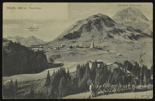 Warth, 1495 m. Vorarlberg : Omeshorn 2558 m. : Warthorn (Edelweiss) : [Correspondenzkarte - Postkarte ...]