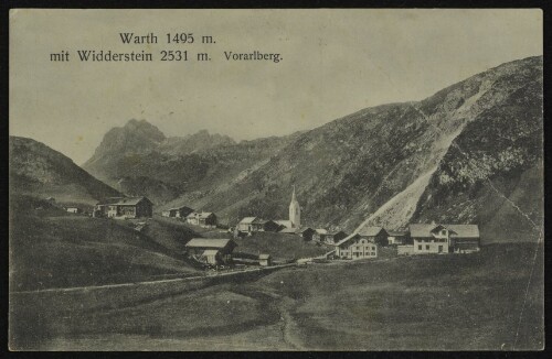 Warth 1495 m. mit Widderstein 2531 m. Vorarlberg
