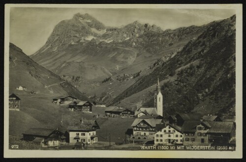 Warth (1500 m) mit Widderstein (2536 m)