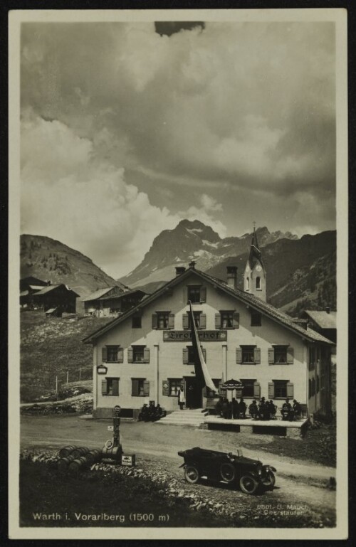 Warth i. Vorarlberg (1500 m) : [Gasthof  Tirolerhof  (Bes. Franz Huber) Warth i. Vorarlberg ...]