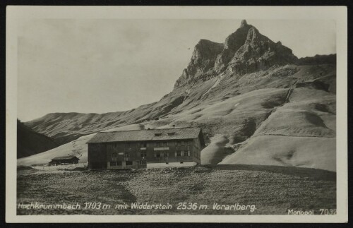 [Warth] Hochkrummbach 1703 m mit Widderstein 2536 m. Vorarlberg