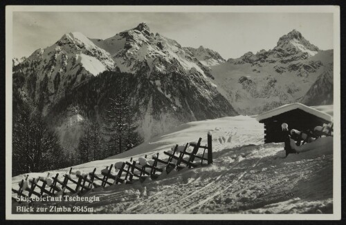 [Bürserberg] Skigebiet auf Tschengla : Blick zur Zimba 2645 m.
